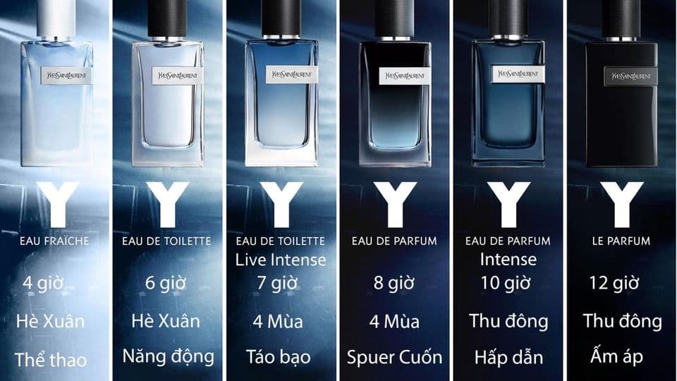 Nước Hoa Nam YSL Y Có Mấy Loại ? Loại nào tốt nhất