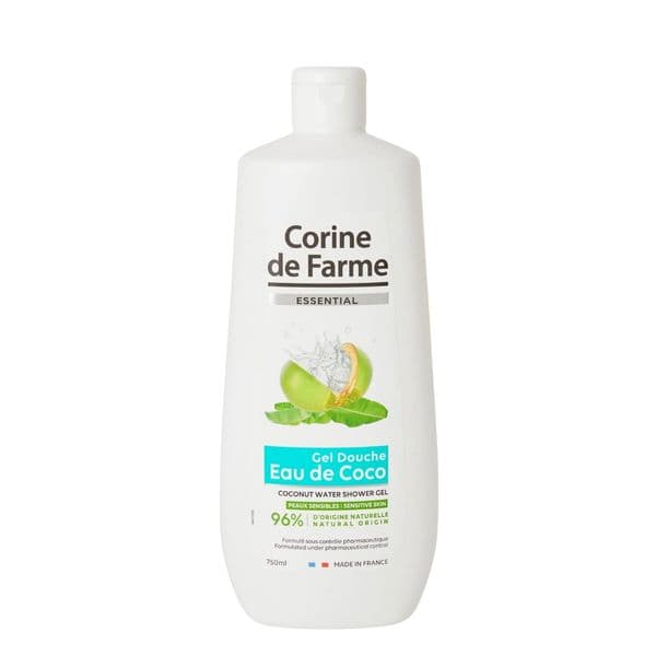 Gel tắm Corine de Farme Essential Eau de Coco 750ml, Chiết Xuất Nước Dừa