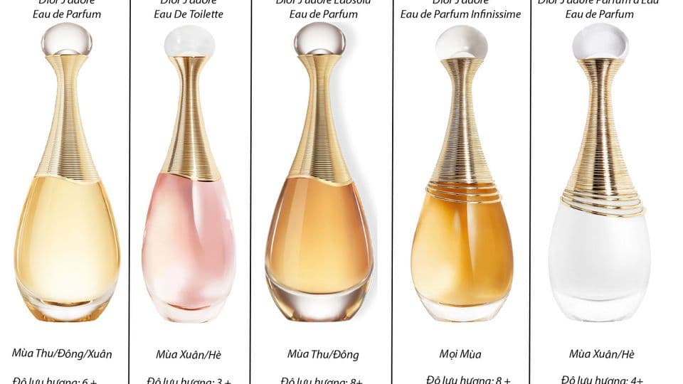 Bộ Sưu Tập Nước Hoa Dior J’adore Có Mấy Loại