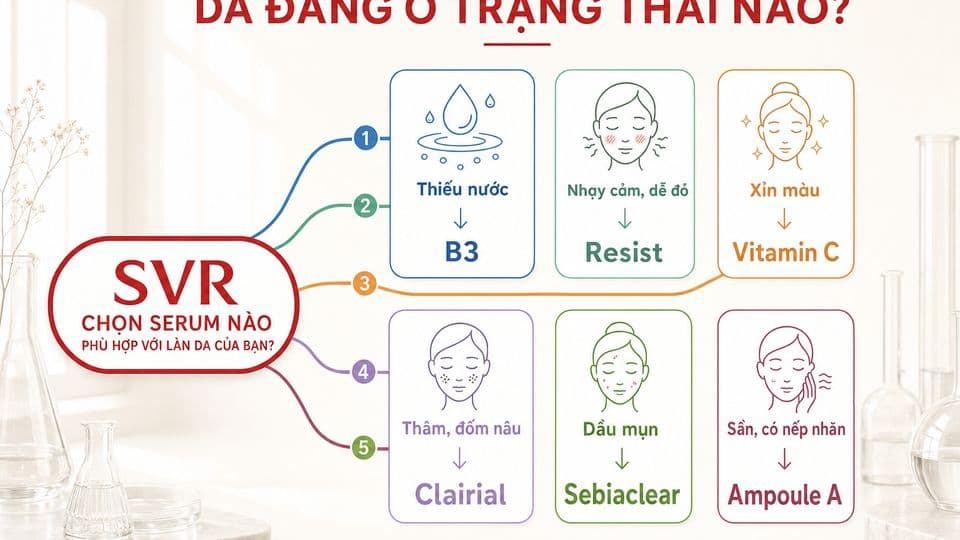 Cách Chọn Serum SVR Theo Trạng Thái và Loại Da Chuẩn Da Liễu