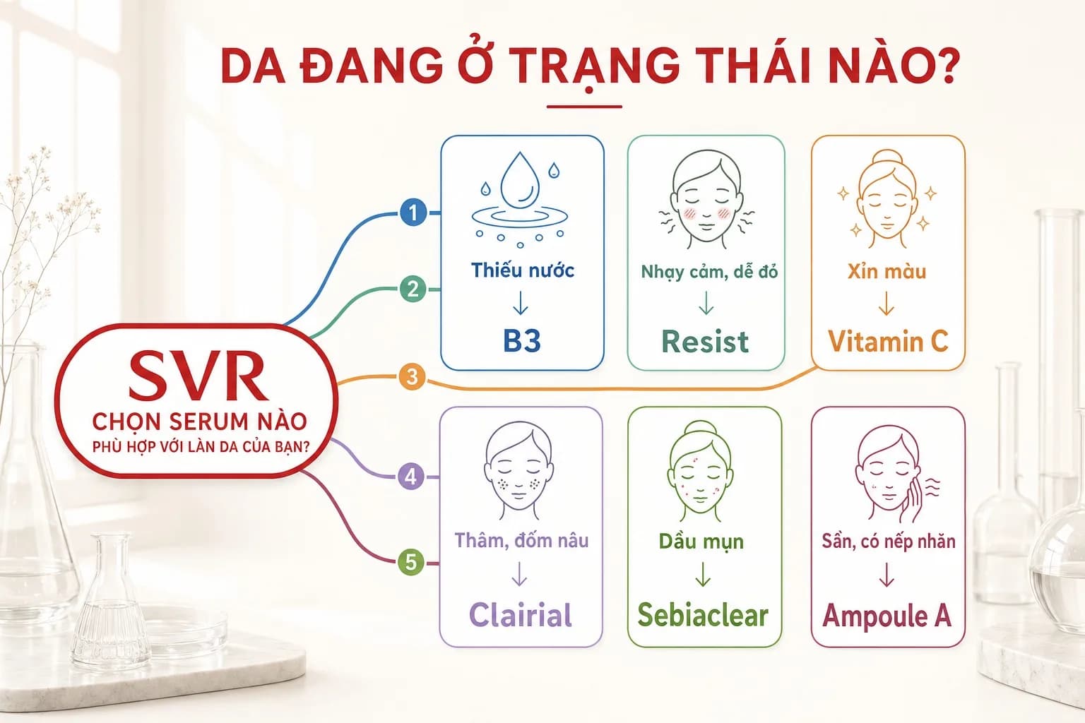 Cách Chọn Serum SVR Theo Trạng Thái và Loại Da Chuẩn Da Liễu