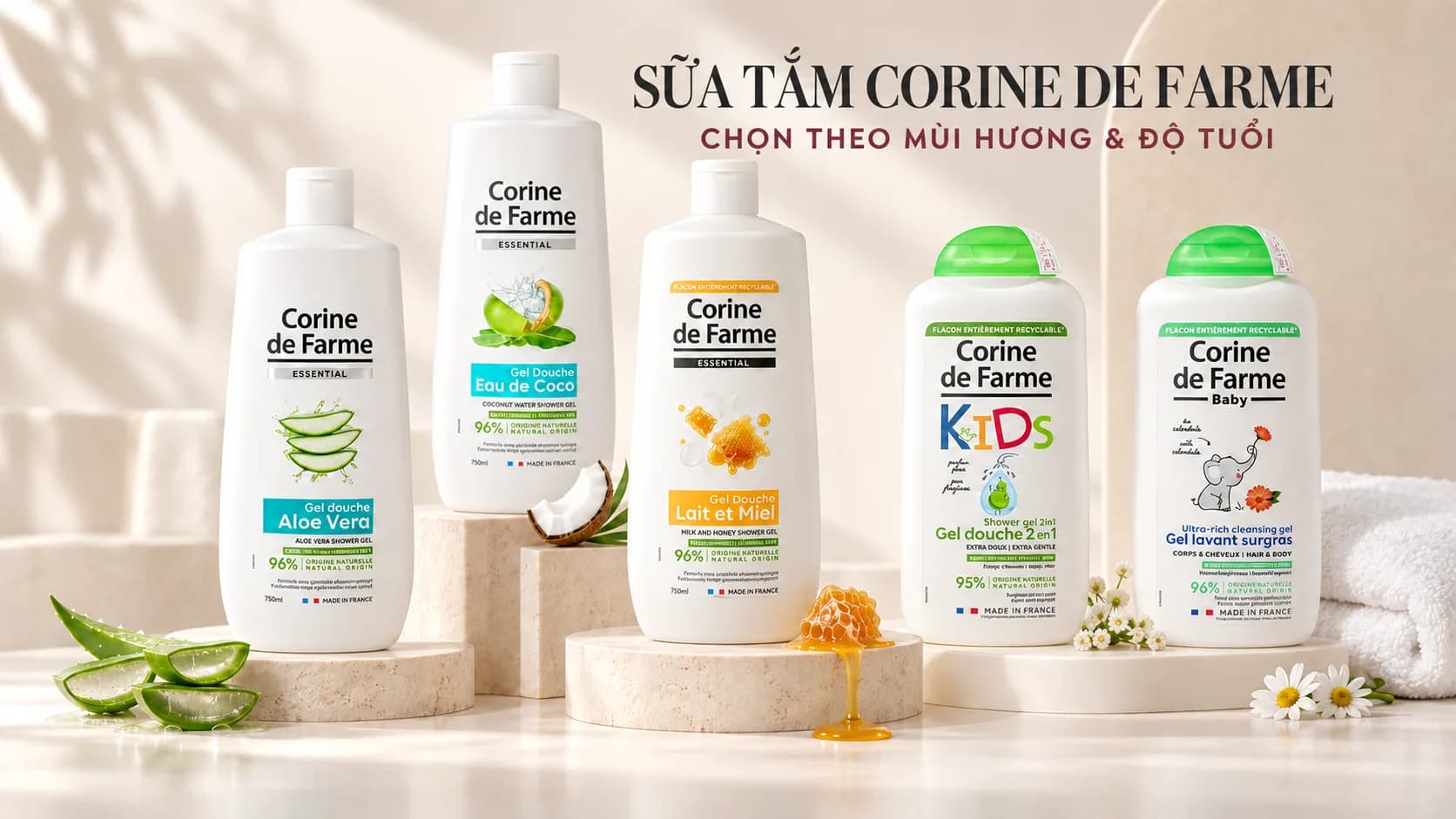 Sữa tắm Corine de Farme có tốt không? Cách chọn từng loại