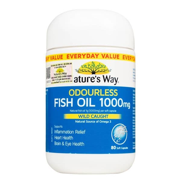 Dầu Cá Nature's Way Odourless Fish Oil 1000mg
