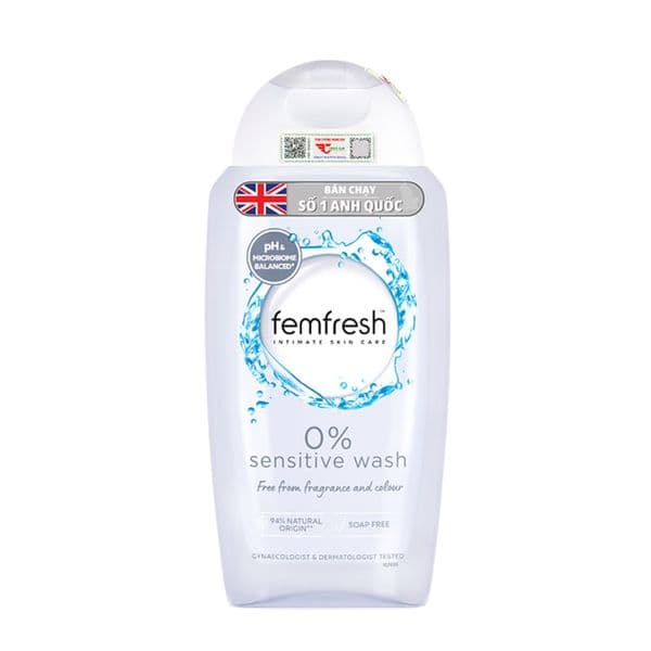 Dung dịch vệ sinh phụ nữ Femfresh 0% Sensitive Wash, cho da nhạy cảm