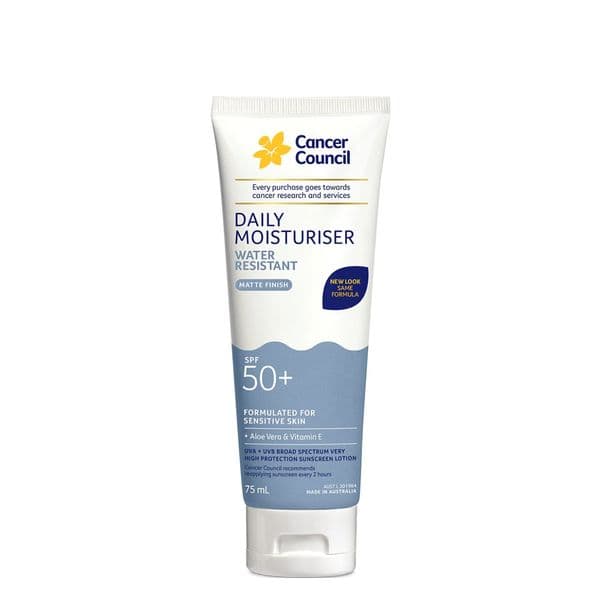 Kem Chống Nắng Cancer Council Daily Moisturiser Water Resistant SPF50+ 75ml