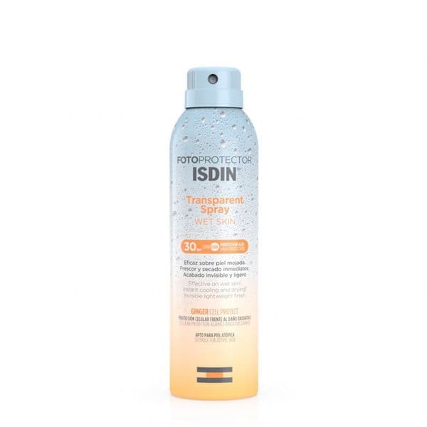 Xịt Chống Nắng ISDIN Transparent Wet Skin 250ml, Siêu Thấm