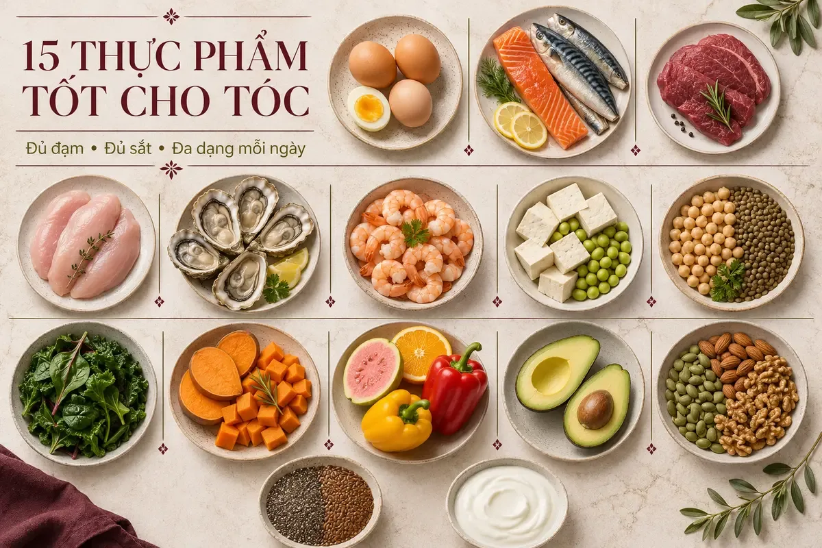 15 thực phẩm giàu protein, sắt, kẽm và vitamin tốt cho tóc