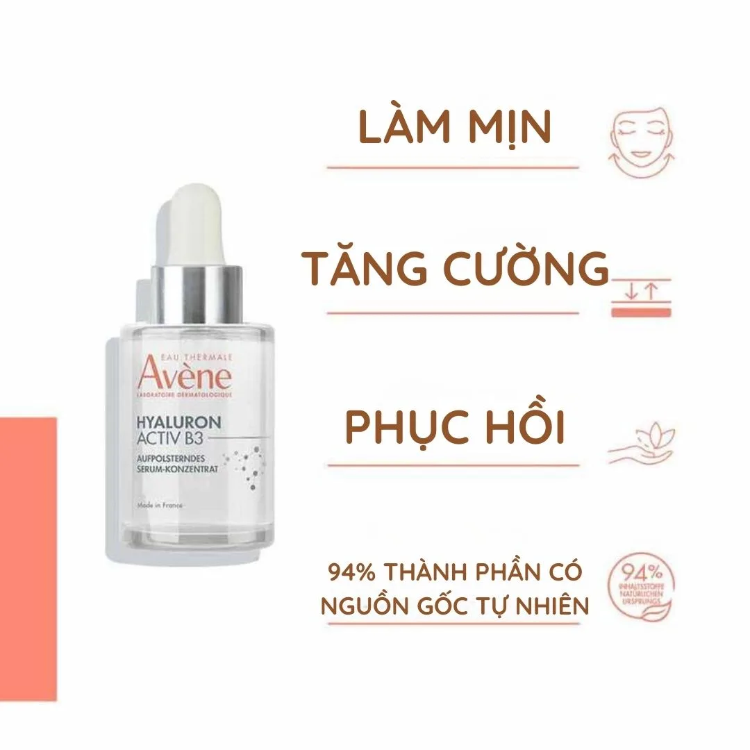 Công dụng Tinh Chất Dưỡng Ẩm Cô Đặc Avene Hyaluron Activ B3