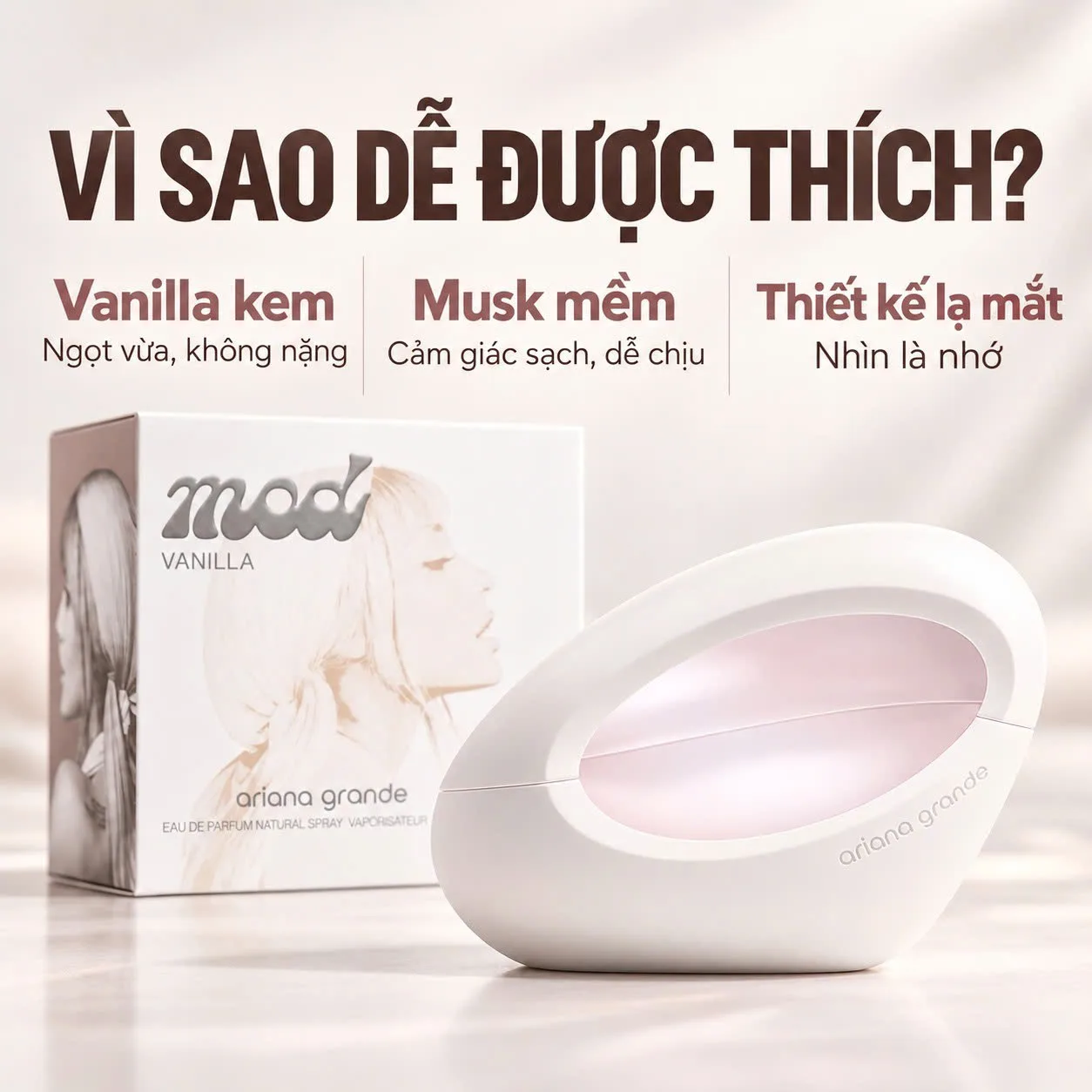 Thiết kế chai nước hoa Ariana Grande Mod Vanilla Eau de Parfum