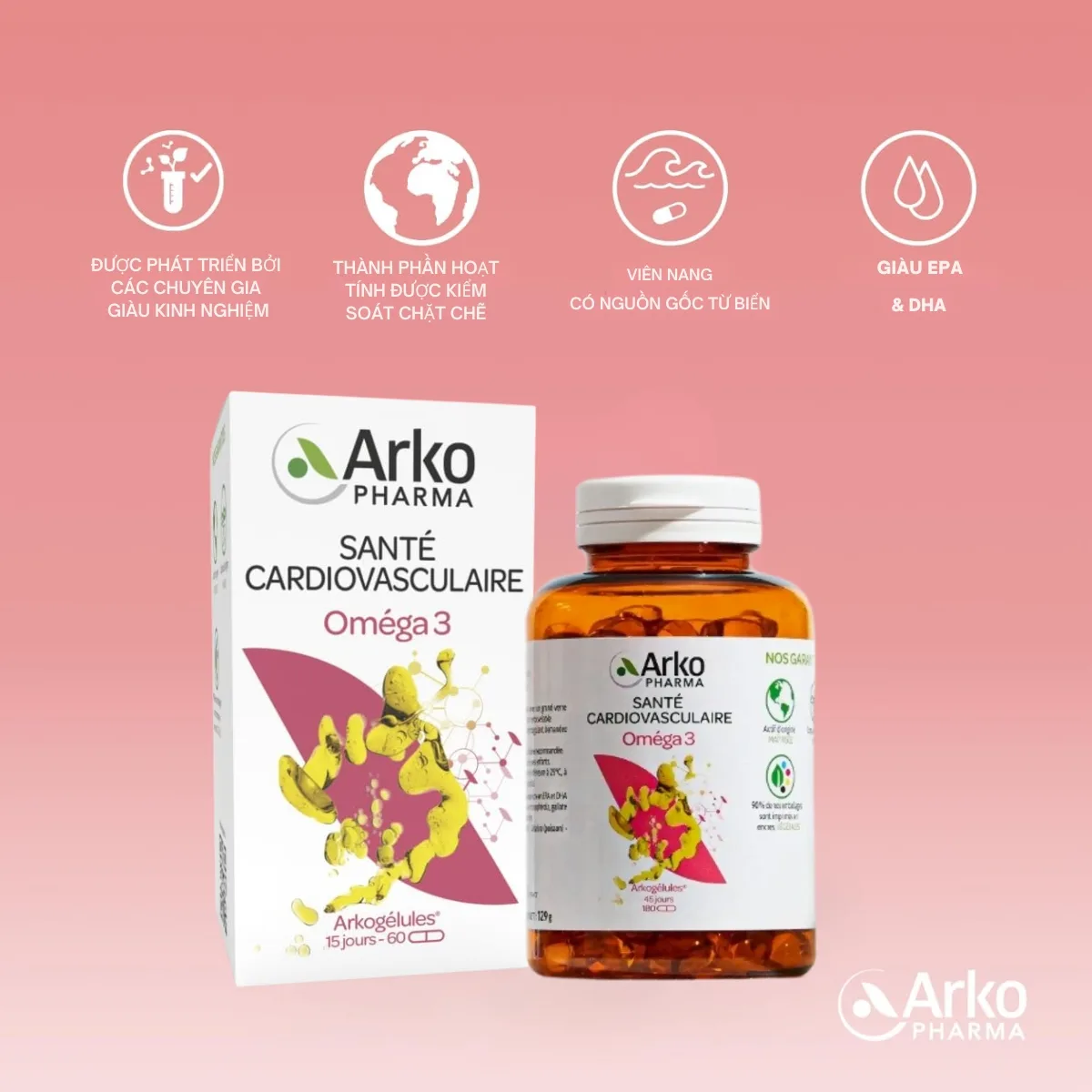 Arkopharma Arkogélules® Omega 3 180 viên