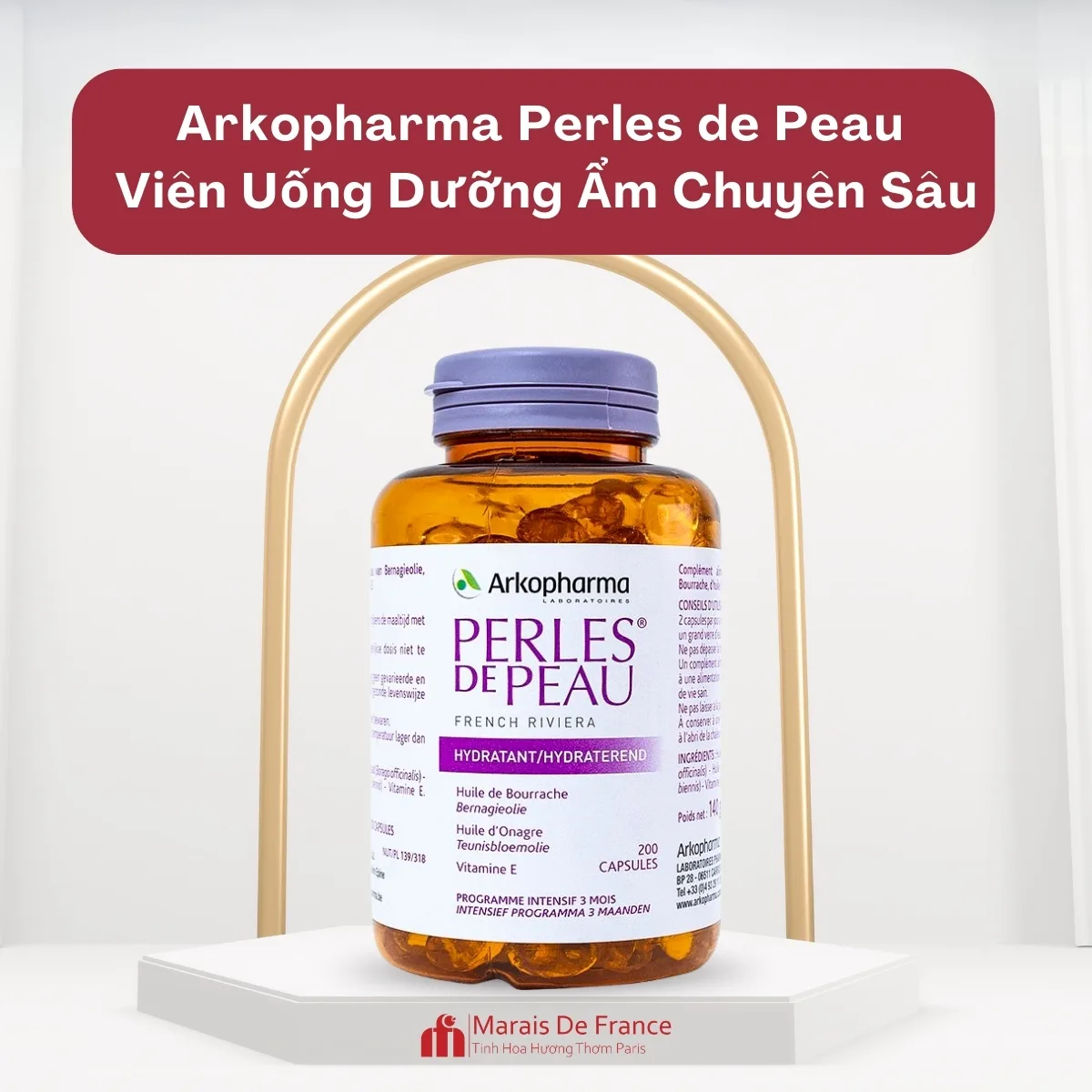 Viên uống đẹp da Arkopharma Perles de Peau