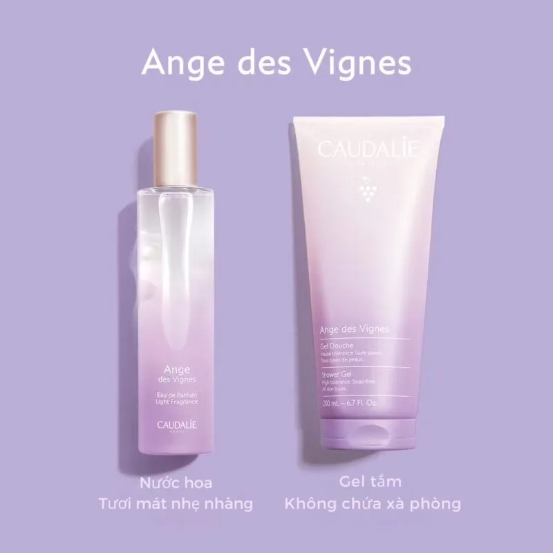 Bộ Quà Tặng Nước Hoa & Sữa Tắm - CAUDALIE Ange des Vignes Chính hãng