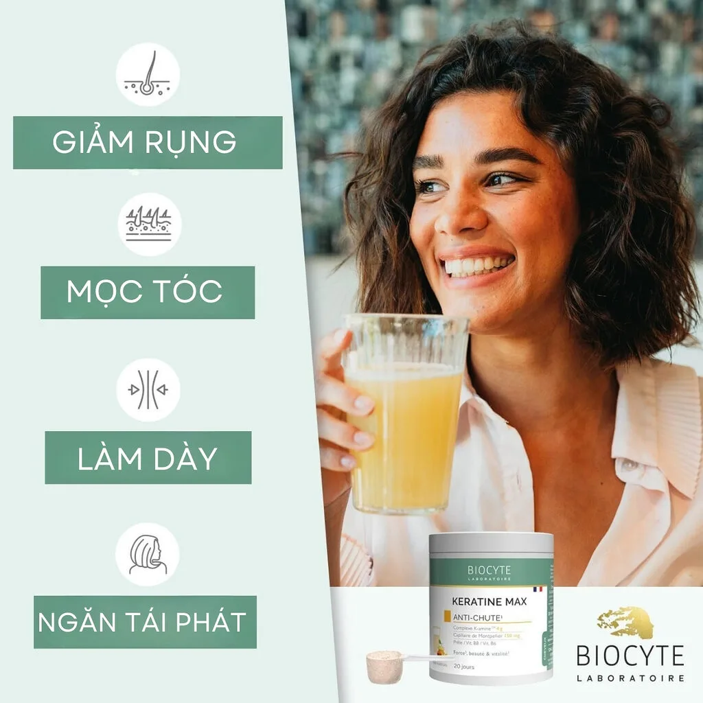 Bột Uống Giảm Rụng Tóc Biocyte Keratine Max Anti-Chute 240g
