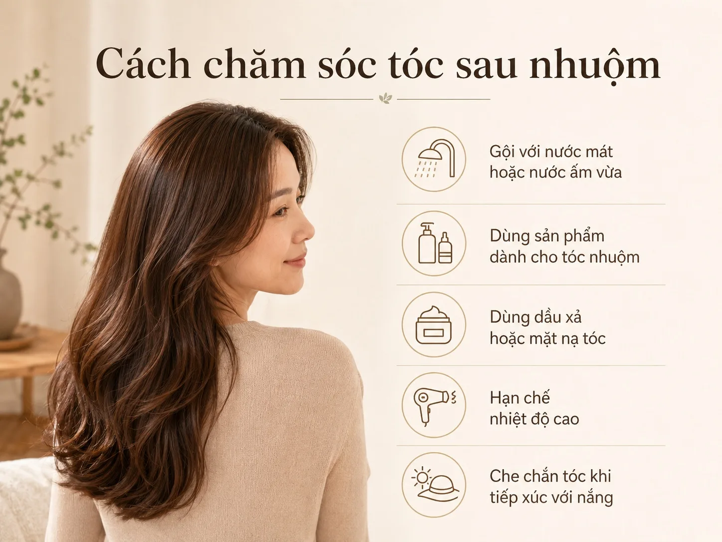 Hướng dẫn chăm sóc tóc sau nhuộm để hạn chế tóc khô và màu tóc phai nhanh