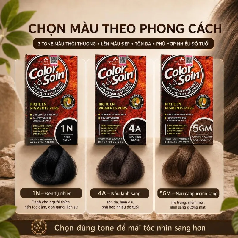 Hướng dẫn chọn màu Color & Soin theo màu tóc nền hiện tại