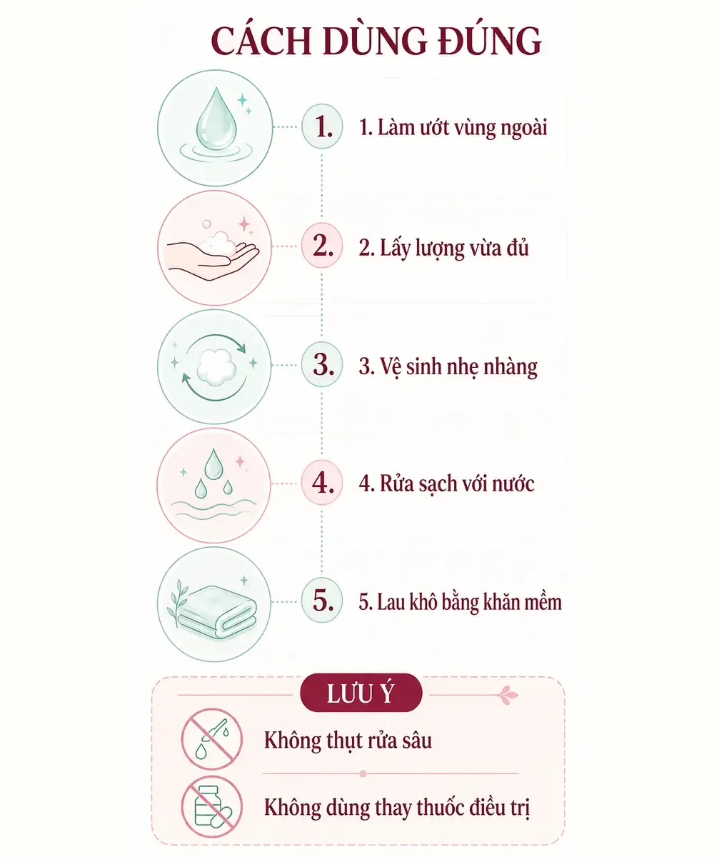 Cách dùng dung dịch vệ sinh Corine de Farme đúng cách