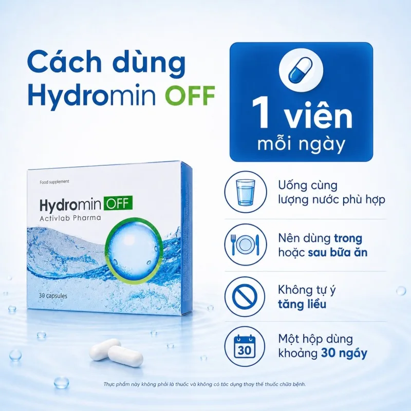 Cách dùng Hydromin OFF một viên mỗi ngày