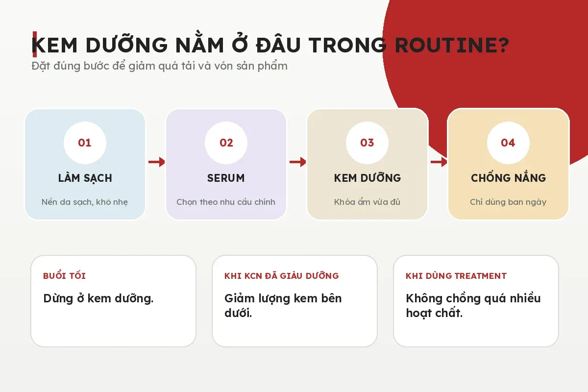 Thứ tự sử dụng serum, kem dưỡng và kem chống nắng SVR trong routine