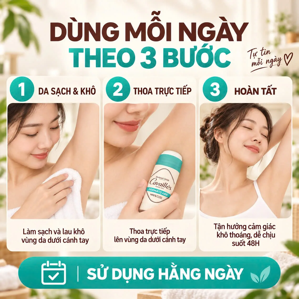 Cách dùng Sáp Khử Mùi Roge Cavailles Dermato 48h Cách dùng Sáp Khử Mùi Roge Cavailles Dermato 48h