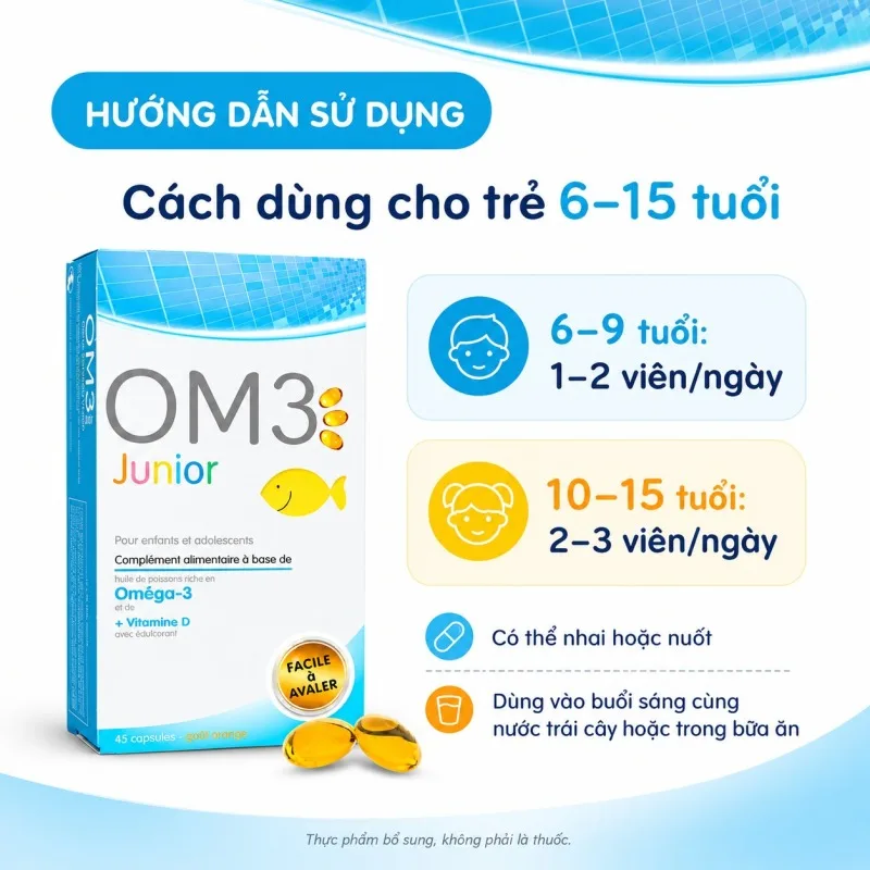Cách dùng Omega 3 Junior Superdiet theo độ tuổi
