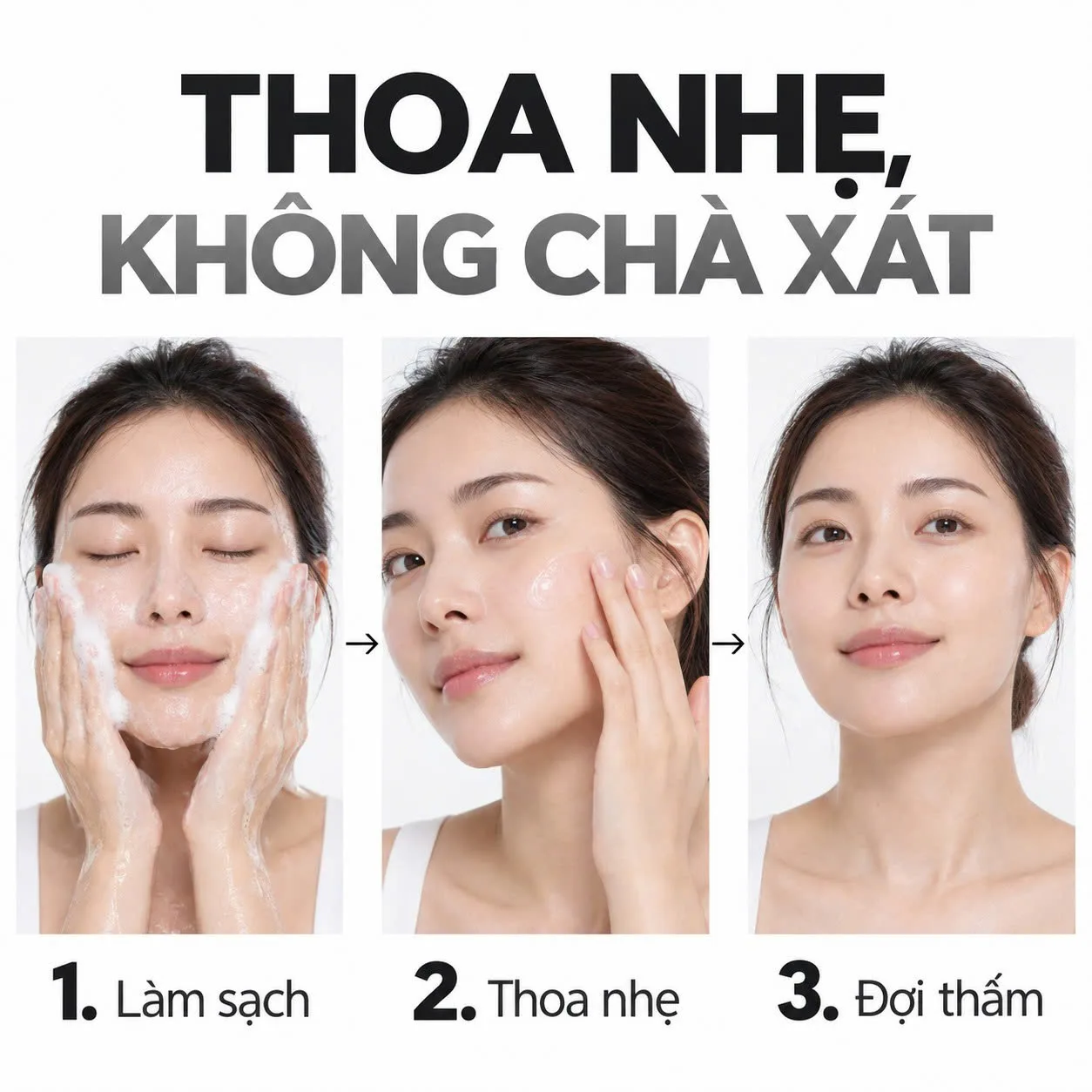 Hướng dẫn thoa gel dưỡng phục hồi Toskani Total Recovery Gel lên da mặt