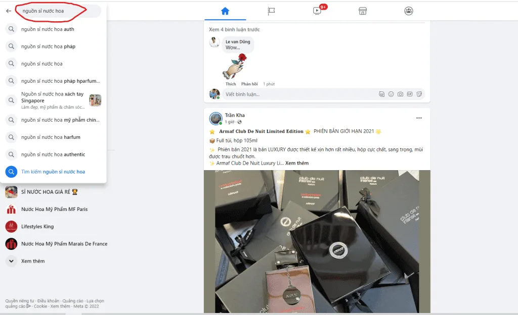 cách tìm nguồn sỉ nước hoa chính hãng trên facebook