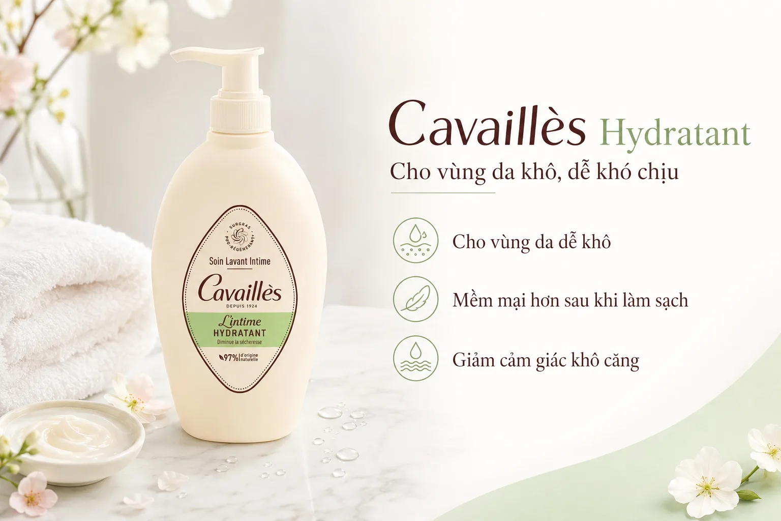 Cavaillès Hydratant cho vùng da khô dễ khó chịu