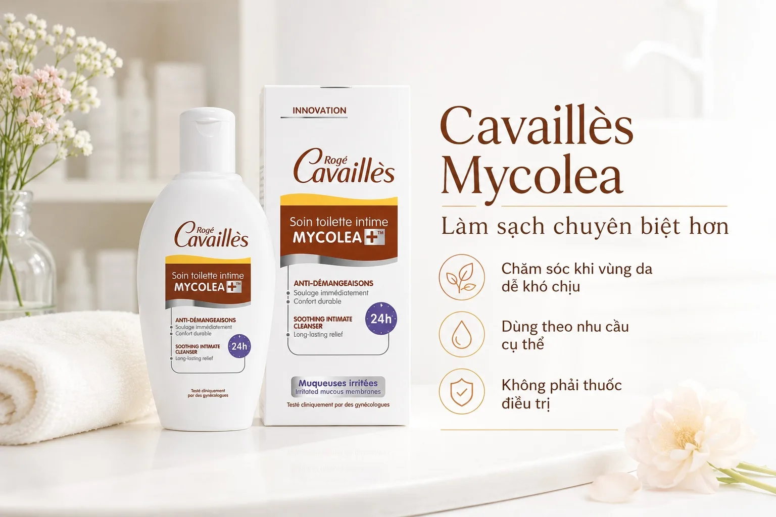 Cavaillès Mycolea làm sạch chuyên biệt cho vùng da nhạy cảm