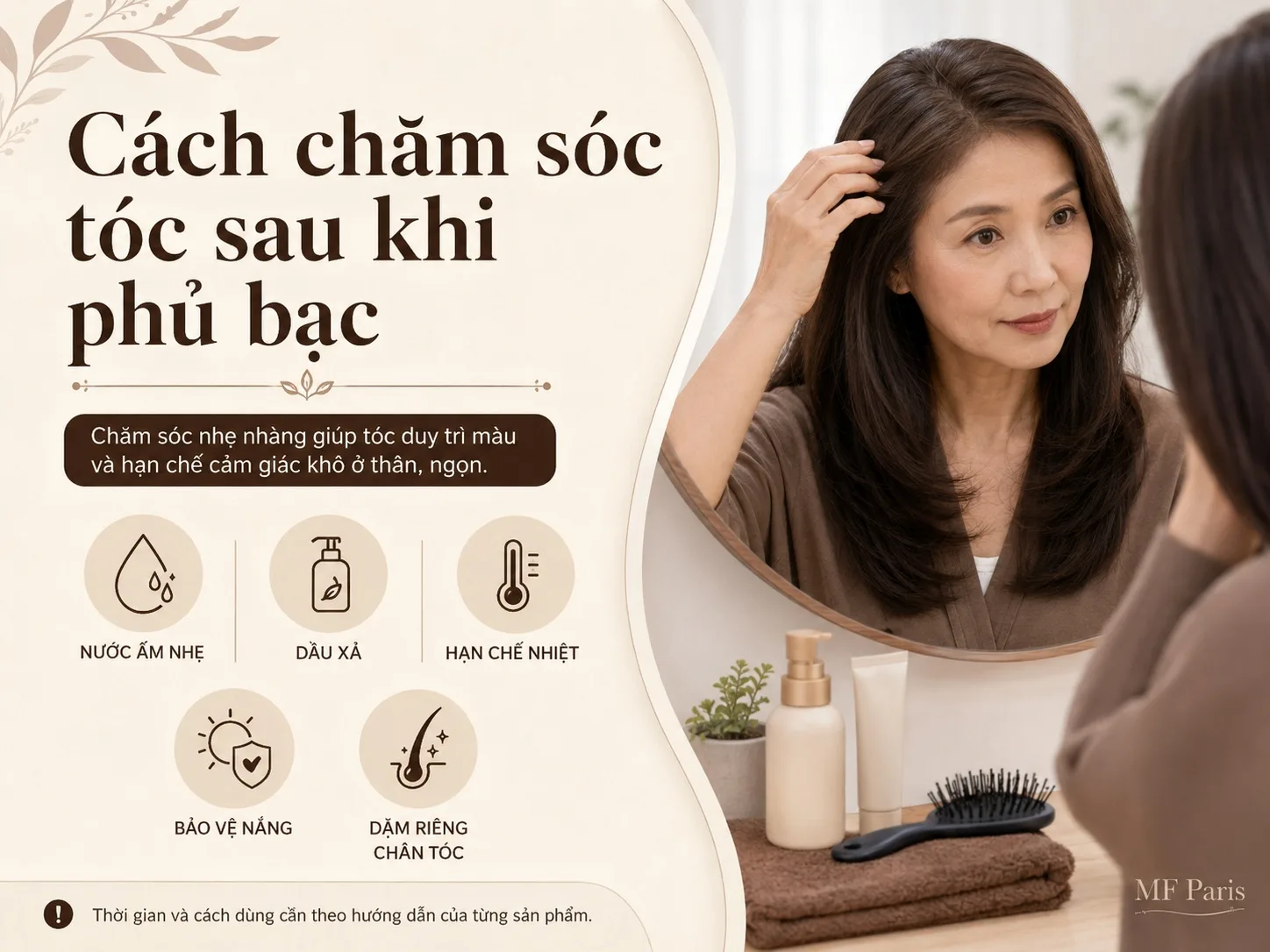Hướng dẫn chăm sóc tóc sau khi nhuộm phủ bạc