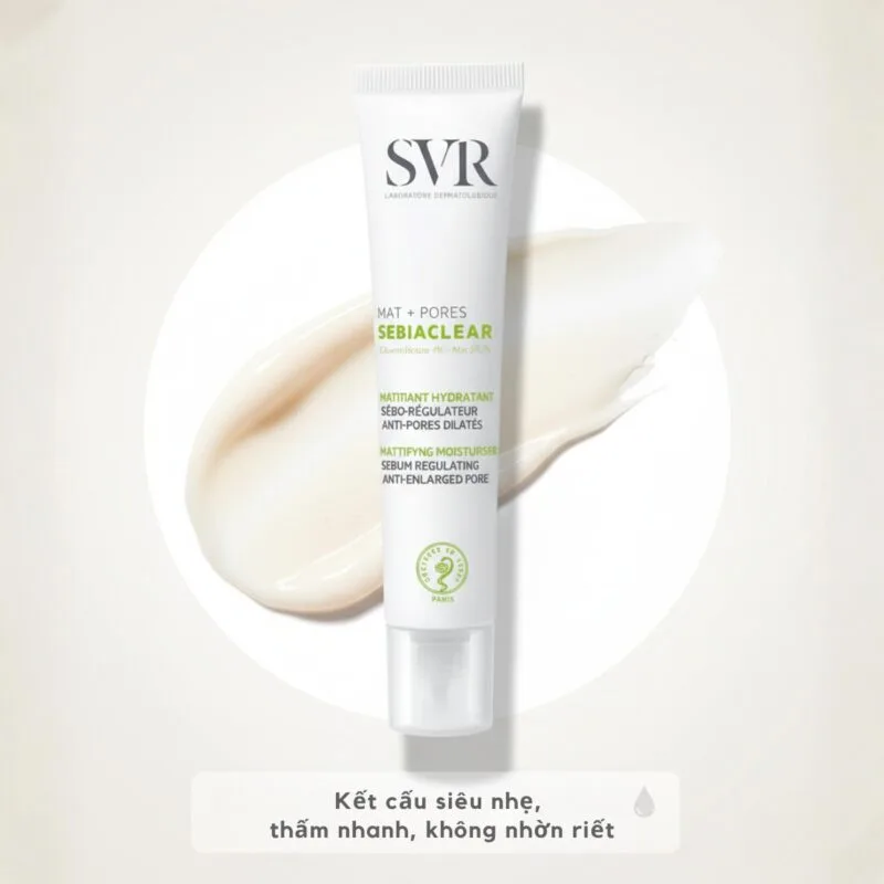 Chất Kem Kiềm Dầu, Ngừa Mụn SVR Sebiaclear Mat + Pores SPF50+
