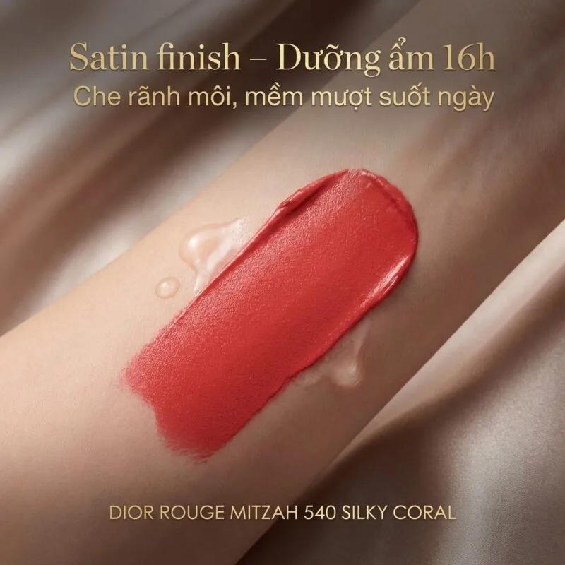 Chất Son Dior Rouge Mitzah Limited Edition 540 Silky Coral Màu Cam San Hô