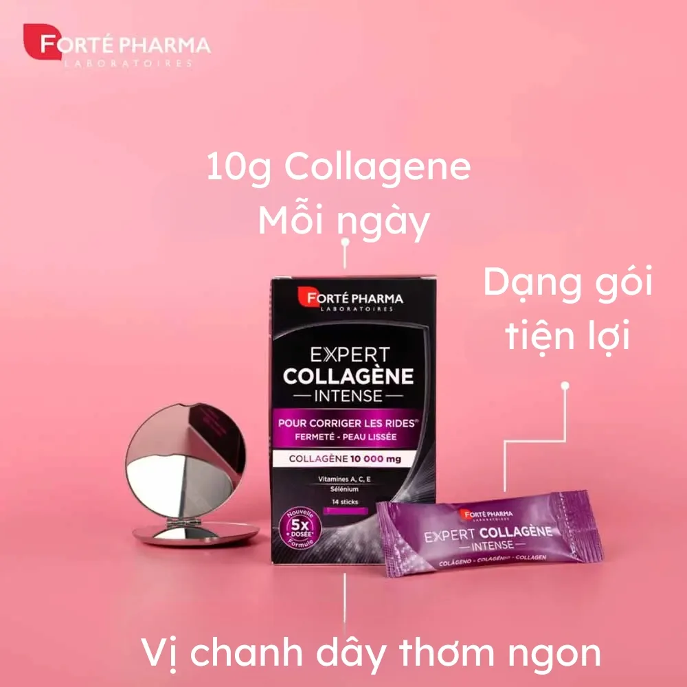 Công Dụng Gói Bổ Sung Collagen Forté Pharma Expert Collagen Intense 2x14