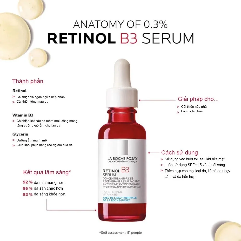 công dụng Serum Chống Nhăn La Roche Posay Retinol B3 Serum 30ml