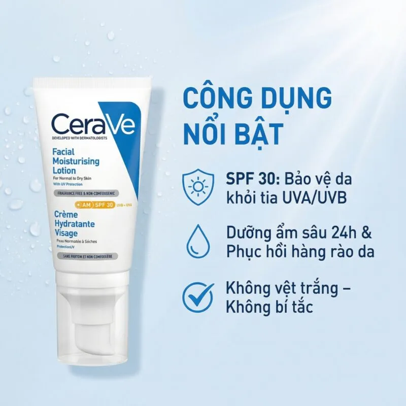 Công Dụng CeraVe Facial Moisturizing Lotion AM SPF 30
