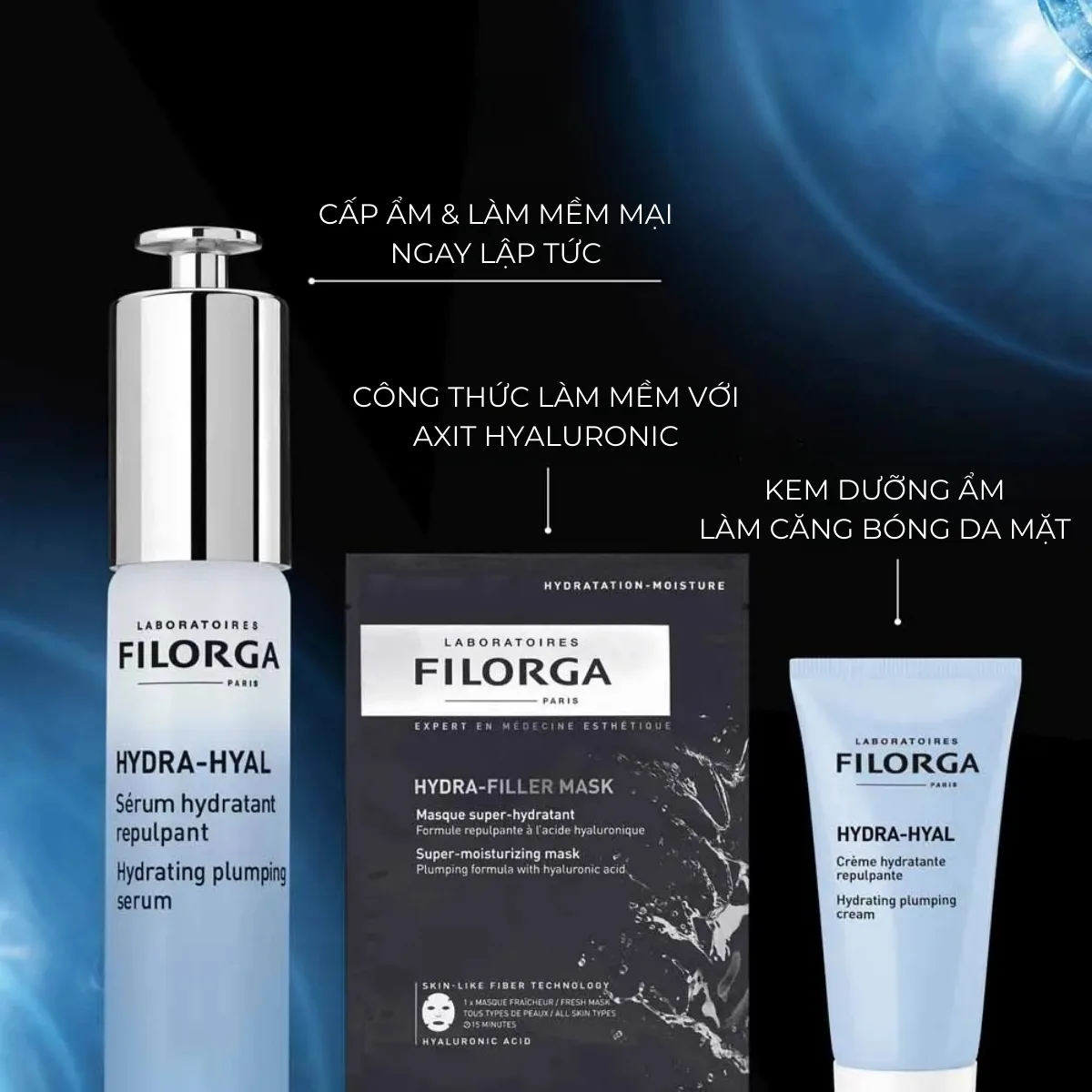 Công thức bộ chăm sóc da Siêu Cấp Ẩm Filorga Hydra-Hyal