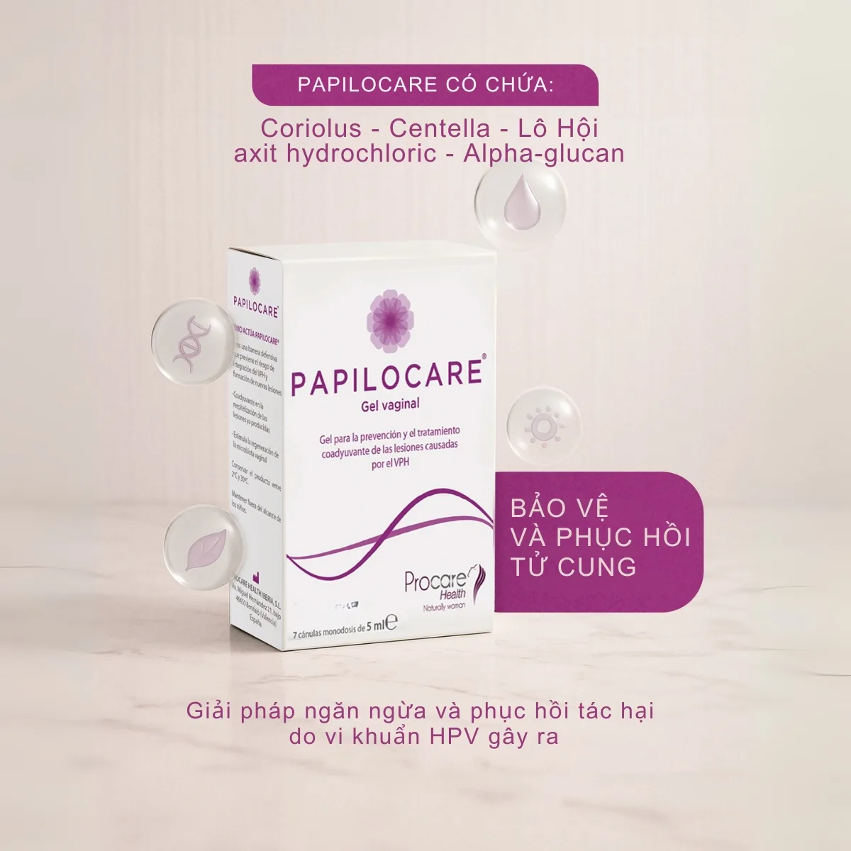 Công thức Papilocare Vaginal Gel