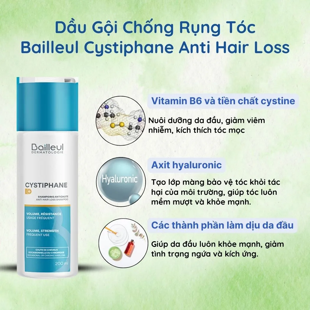Dầu Gội Chống Rụng Tóc Bailleul Cystiphane Anti Hair Loss