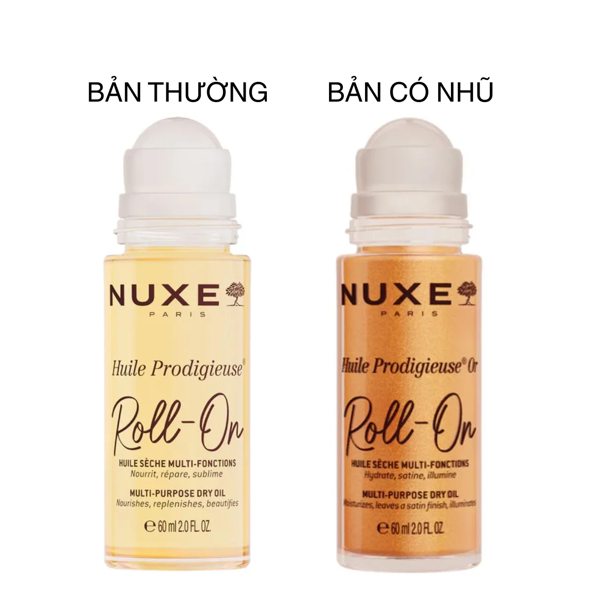 Dầu Khô NUXE Huile Prodigieuse Dạng Lăn có nhũ và không có nhũ
