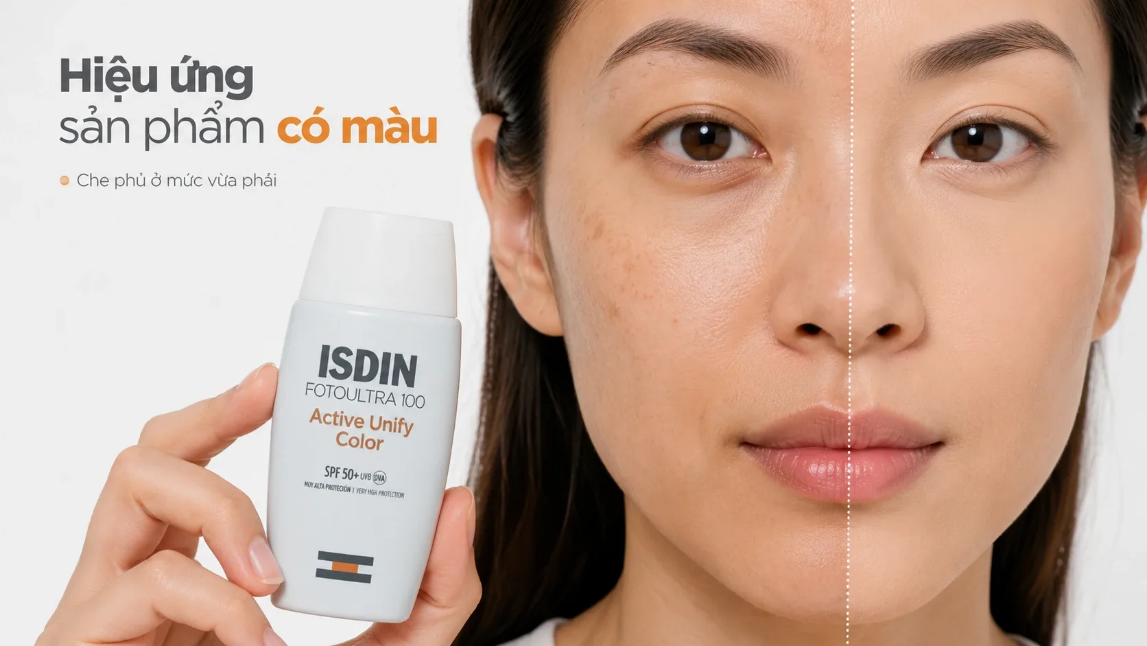Độ che phủ của ISDIN Active Unify Color trên da