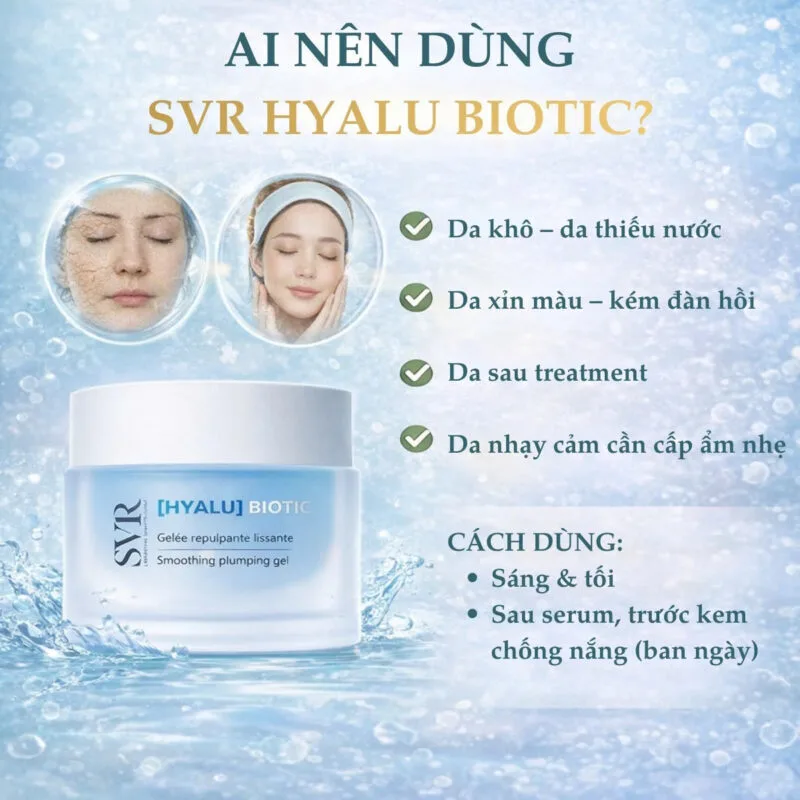Đối tượng sử dụng Kem Dưỡng Ẩm SVR Hyalu Biotic