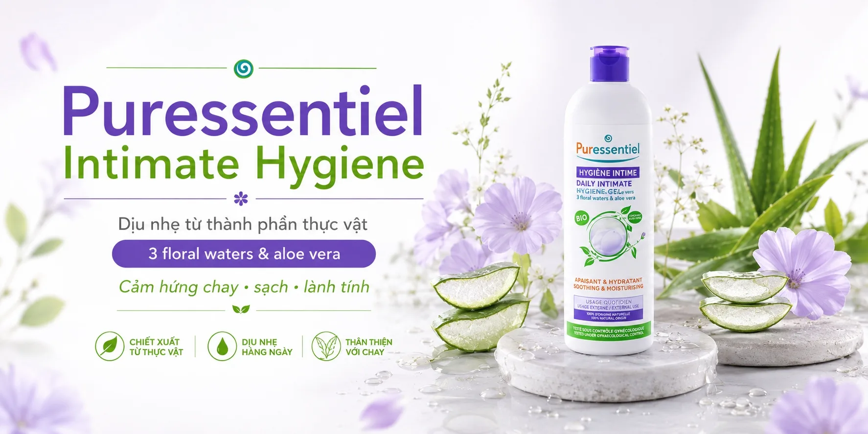 Dung dịch vệ sinh phụ nữ Pháp Puressentiel Intimate Hygiene