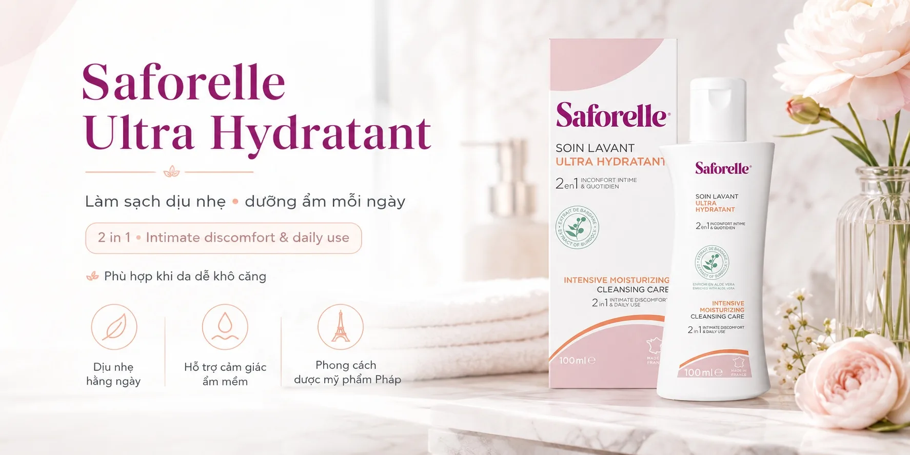 Dung dịch vệ sinh phụ nữ Saforelle của Pháp