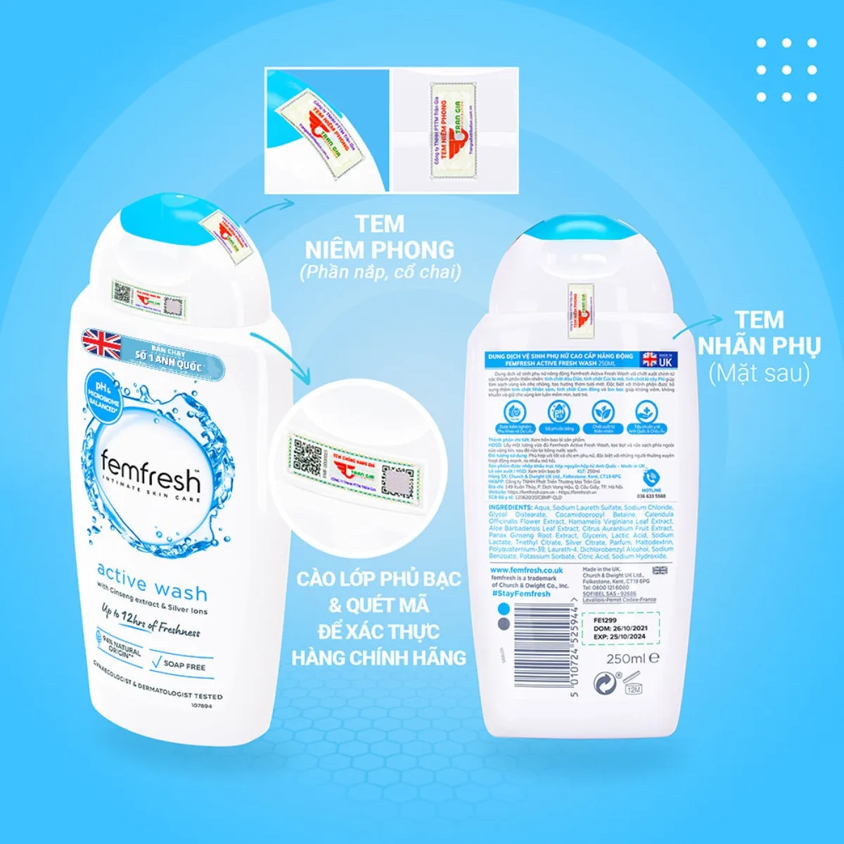 Dung Dịch Vệ Sinh phụ nữ Femfresh Active Wash Chính Hãng