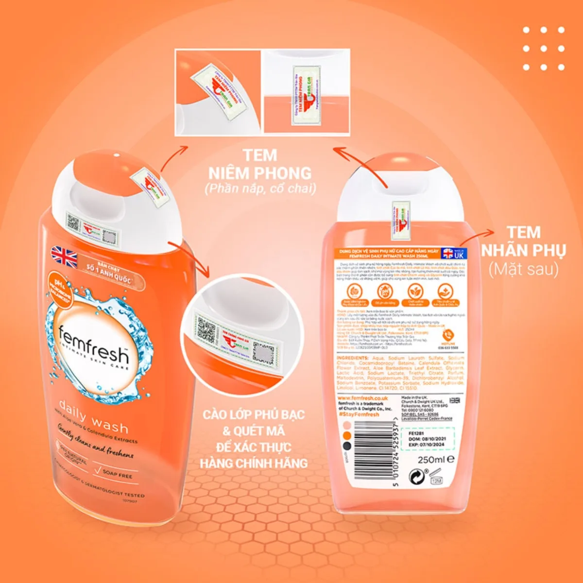 Dung Dịch Vệ Sinh Phụ Nữ Femfresh Daily Wash 250ml, Chính Hãng