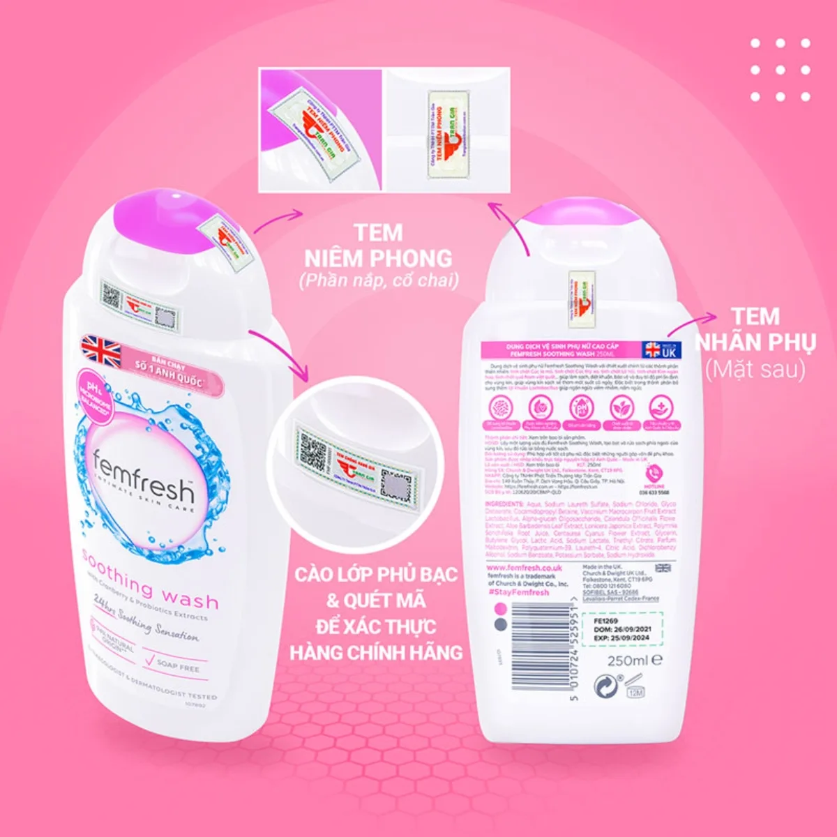Dung dịch vệ sinh phụ nữ Femfresh Soothing Wash Chính Hãng