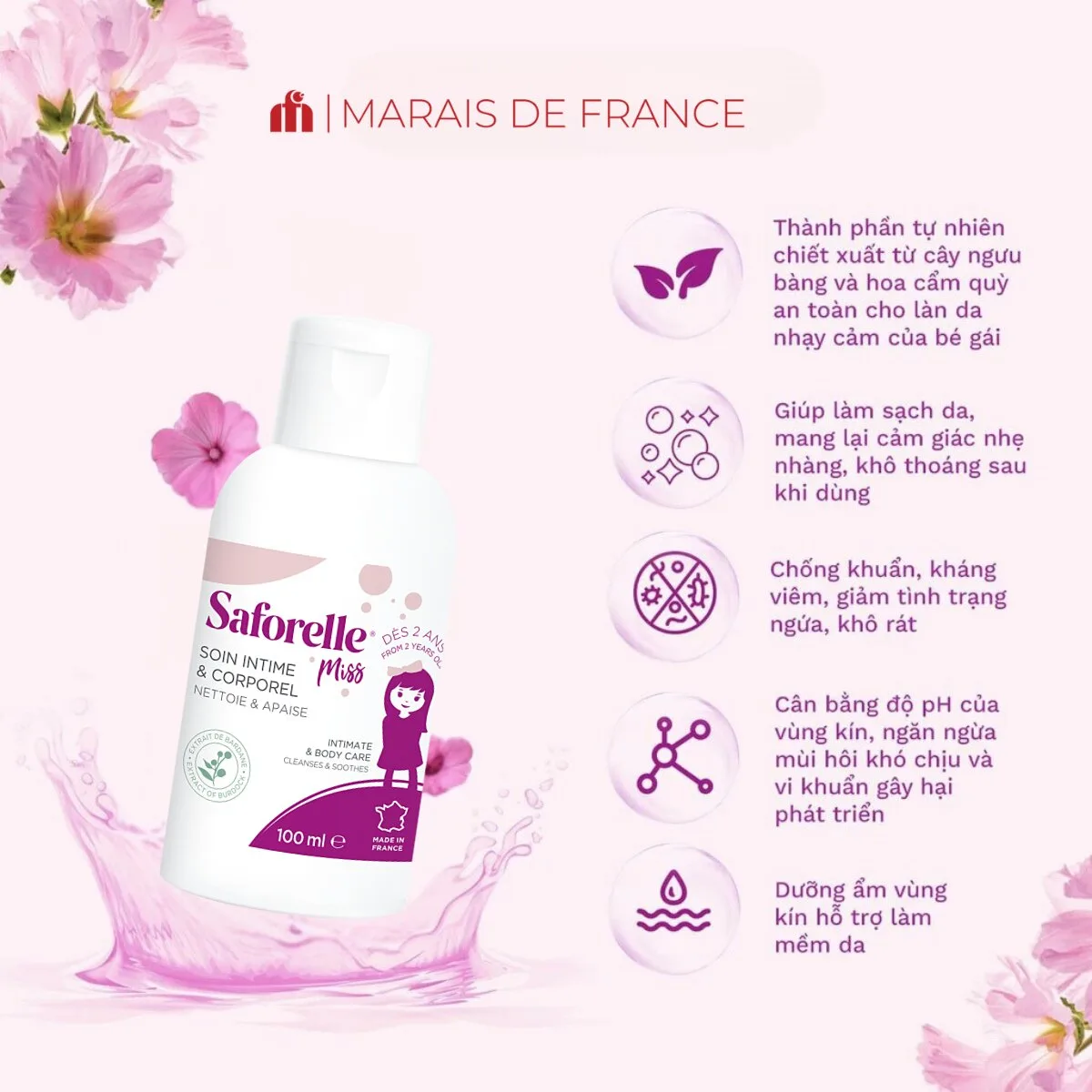 Dung Dịch Vệ Sinh Saforelle Cho Bé 250ml