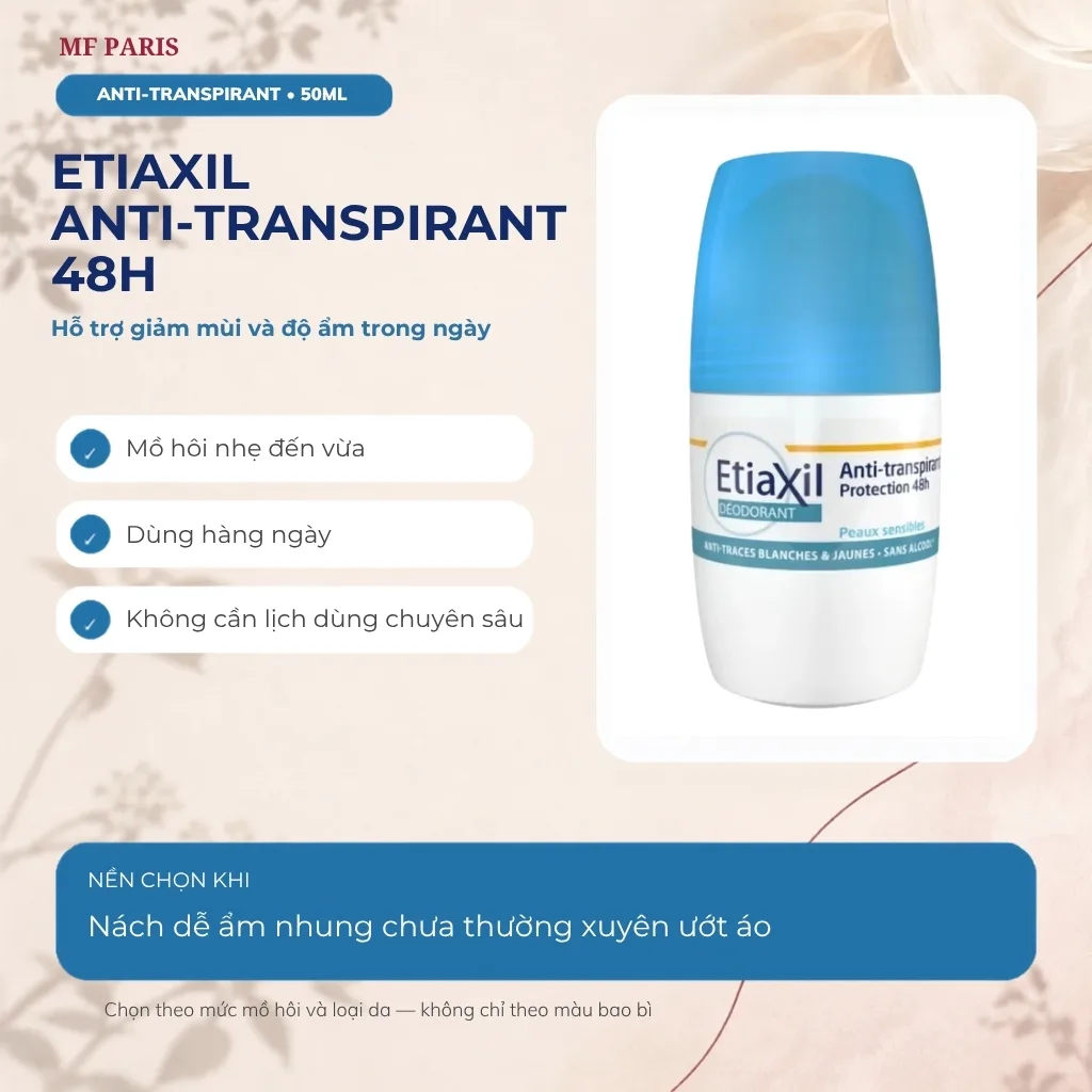 Lăn ngăn mồ hôi Etiaxil Anti-transpirant 48H 50ml