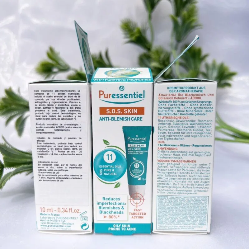 Gel Giảm Mụn Mờ Sẹo Thâm Puressentiel SOS Peau 10ml