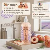 Gel Tắm Hữu Cơ MKL Cosm'Ethik Surgras Pêche Blanche Bio de Provence – Sữa Tắm Pháp Mùi Đào Trắng Dịu Nhẹ Cho Da Khô & Nhạy Cảm cách dùng