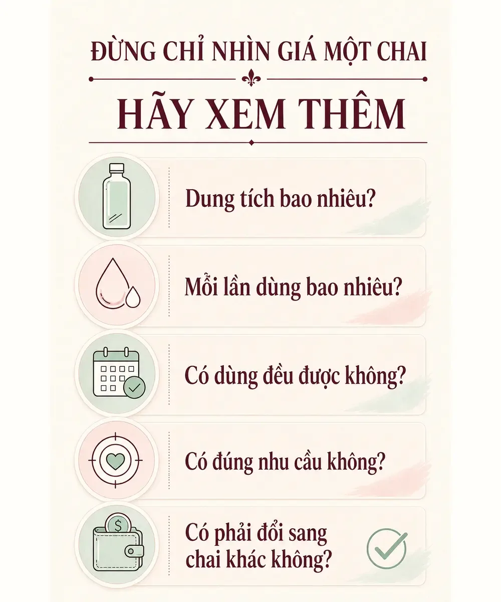 Cách tính giá mỗi lần dùng dung dịch vệ sinh Corine de Farme
